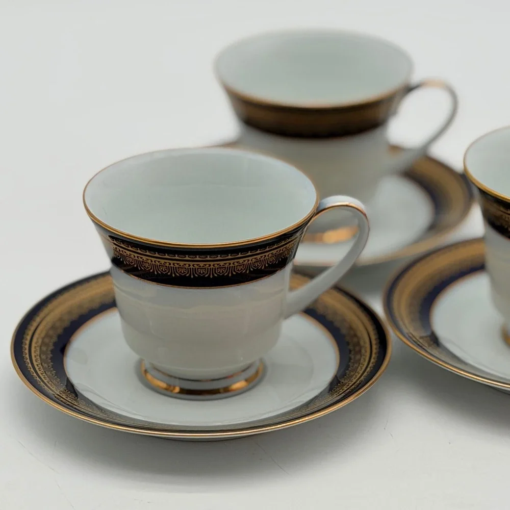 Legacy by Noritake Vienna 2796 Cobalt Blue Gold Trim Cup Saucer Set